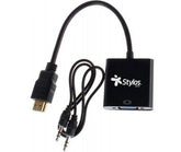 Cable Stylos Hdmi, Vga, Aux 3.5mm, 15 Cm - (Stachv1b )